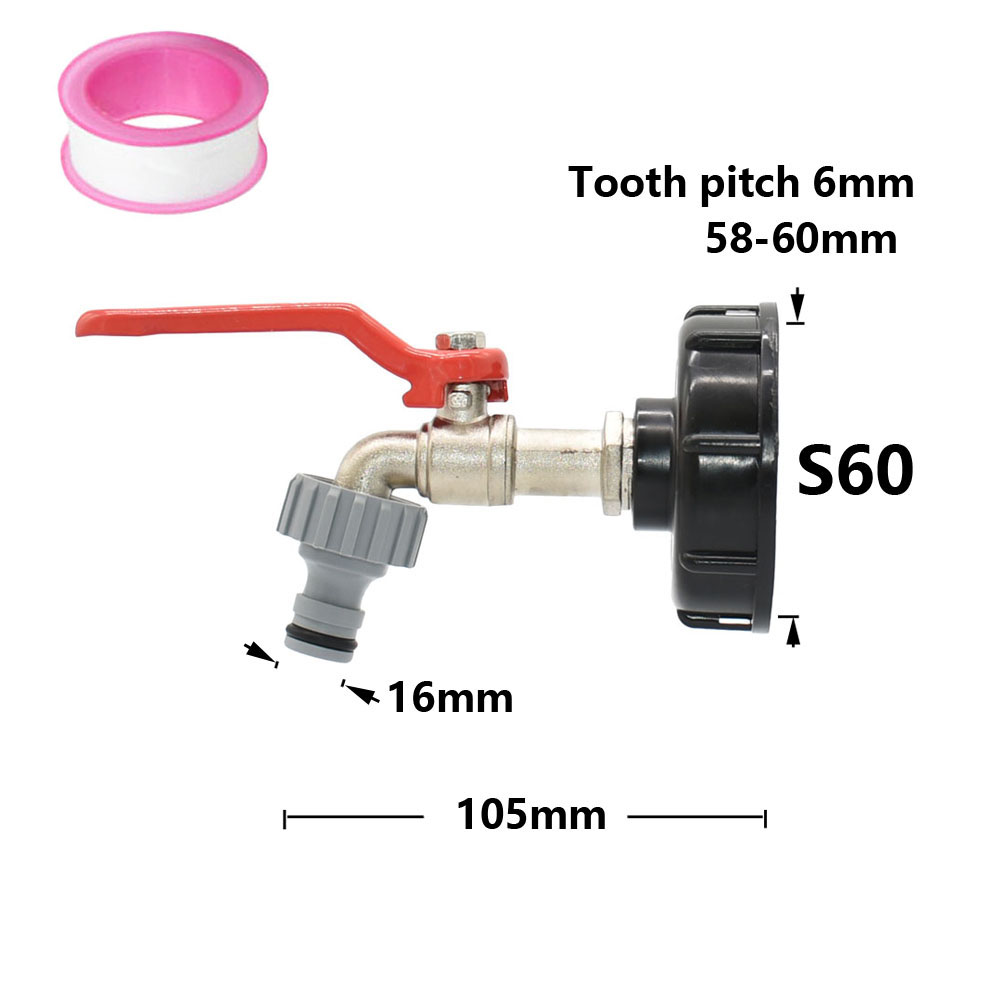 IBC Tank Tap Adapter S60X6 Coarse Thread Garden Quick Connect Faucet Alloy Tank Tap 1000 Liter Ibc Tank Accessory Valve Fitting: green