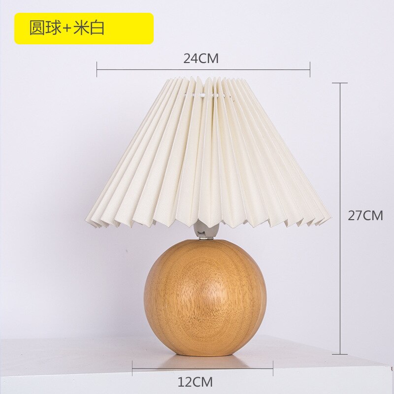 Europese moderne geplooide vouw led tafellampen slaapkamer bureaulamp hout rotan staande lamp studeerkamer leeshuis decoratie verlichtingsarmaturen: Stijl 4