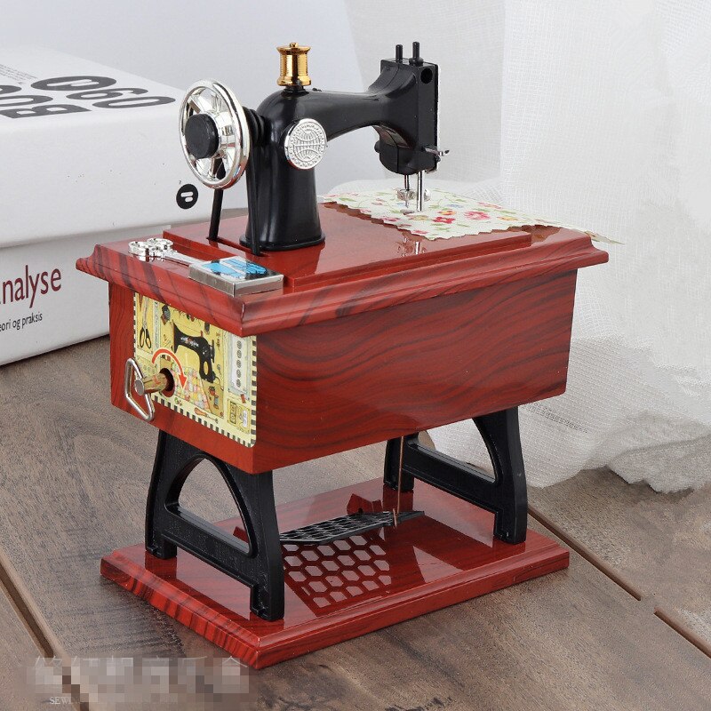 Music box sewing machine retro nostalgia simulation music box display photograophy prop: Default Title