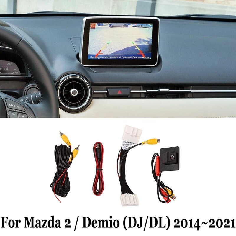 -Auto Achteruitrijcamera Parkeerhulp Camera Voor Mazda 2 / Demio Hatchback (Dj) Compatibel Fabriek Scherm Kabel