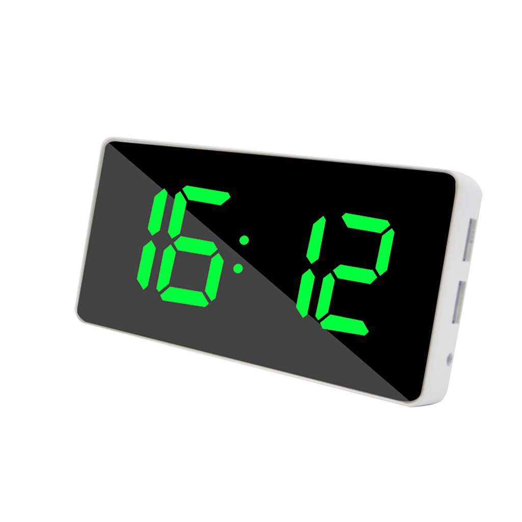 # H30 Sveglia Dello Specchio Orologio Digitale di Grandi Dimensioni Display A LED Doppio USB Carica Snooze Timer Orologio Da Tavolo Della Decorazione Commercio All'ingrosso: Green 