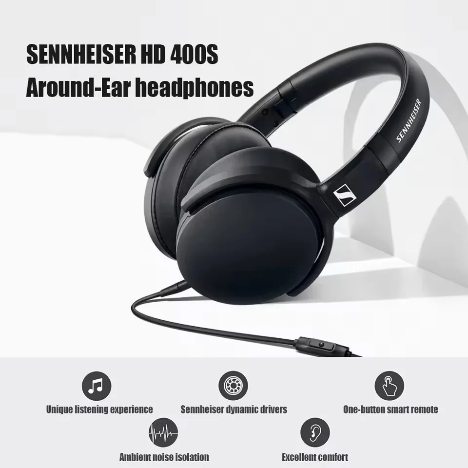 Neue Sennheiser HD 400S tief Bass Klang Isolierende Kopfhörer Stereo Kopfhörer Musik Klapp Sport Kopfhörer