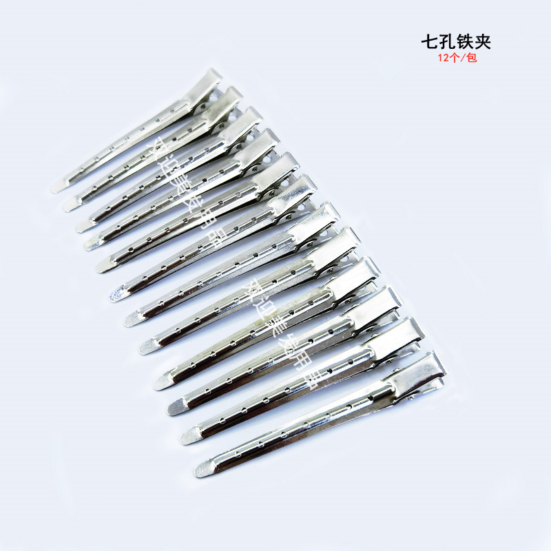 Pinzas piezas para el cuidado del cabello, pinzas de acero inoxidable para secar el cabello, herramientas de estilismo para barbería, 12 unidades