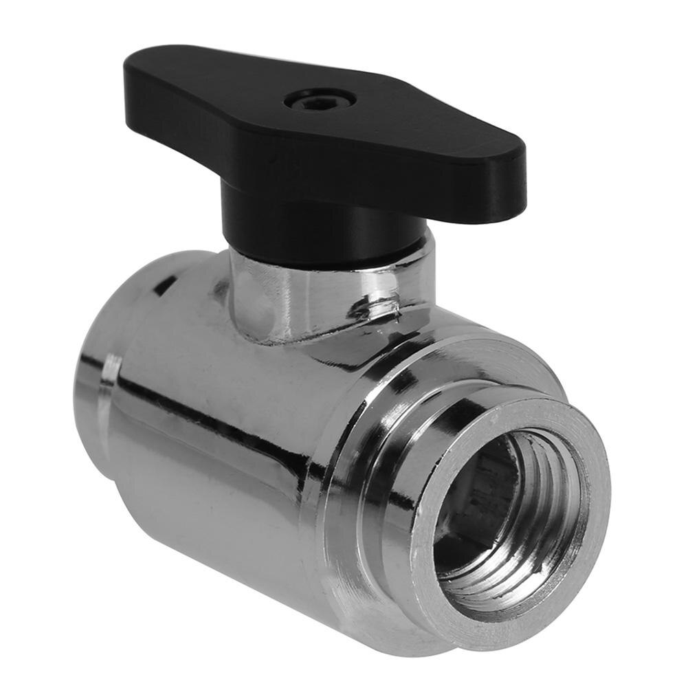 Universal Water Cooling G1/4 Vent Valve Brass Chrome Inner Teeth Water Ball Valve Waterway Control For PC Water Cooling System: Black