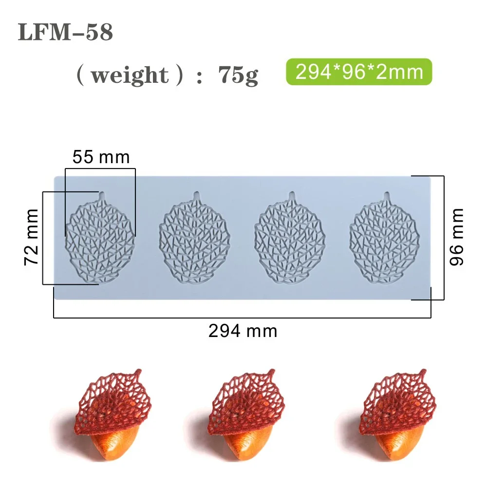 Leaf Shape Cake Border Fondant Lace Mat Coral Maple Butterfly Chocolate Silicone Mold Printing Mat Baking Mold DIY Cake Stencil: LFM-58