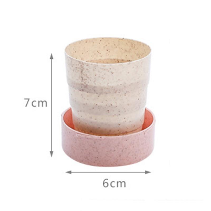 Draagbare Stro Tarwe Plastic Telescopische Drinken Folding Inklapbare Travel Cup