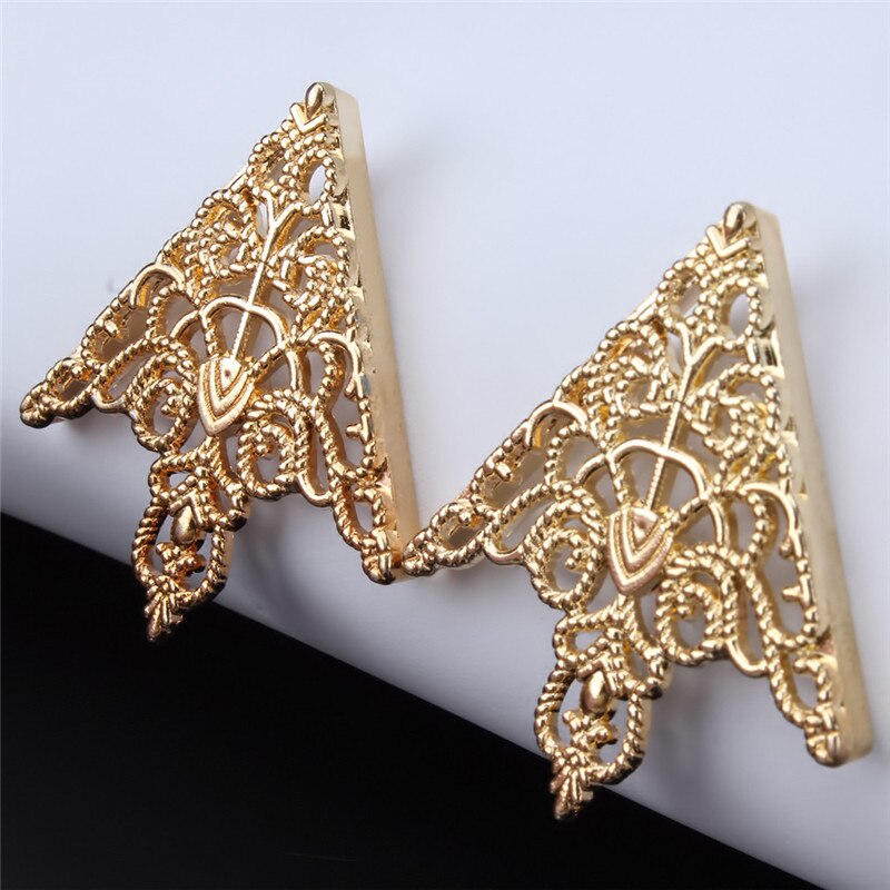 Broche para Cuello de camisa Pin esquinero hebillas Vintage Crown Hollow patrón para hombres mujeres accesorios de ropa de esquina: gold