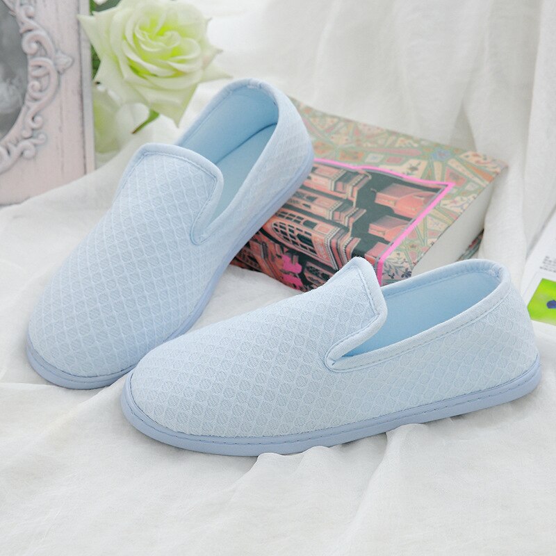 ¡Novedad de primavera-verano ! Zapatillas de casa con relleno de algodón, transpirables, zapatillas interiores de algodón para mujer, zapatillas con suela exterior blanda.
