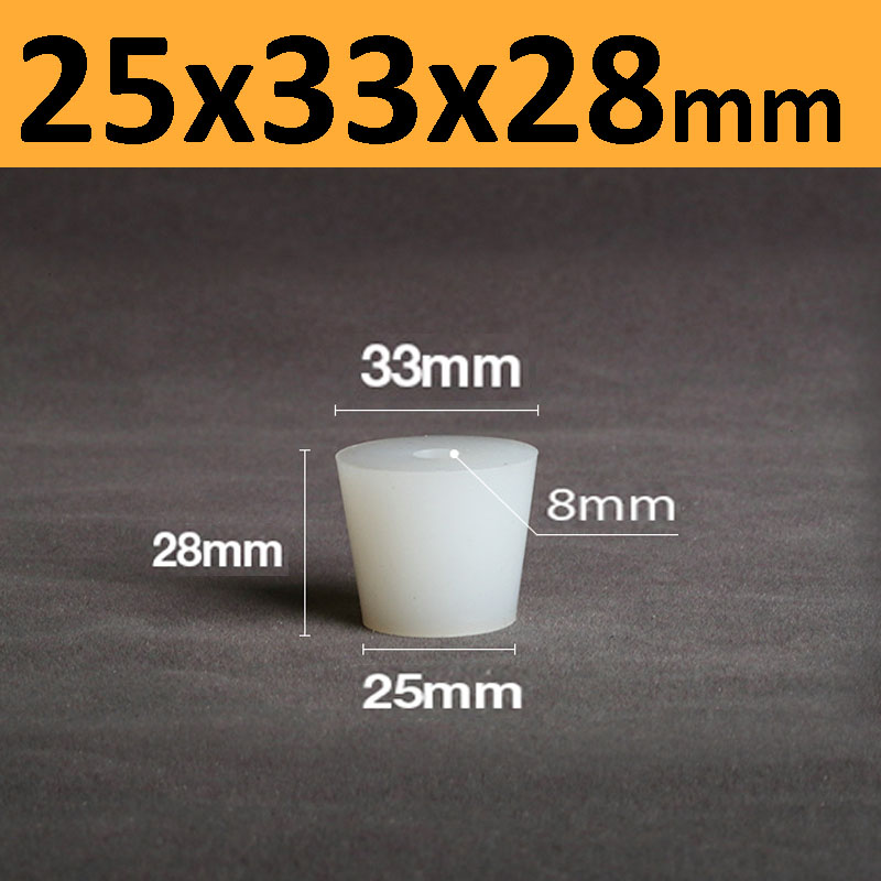 Silicone Stoppers With Hole Conical Rubber Plugs Test Tube Stoppers For Laboratory Triangular Flasks Plugging Holes: Ivory