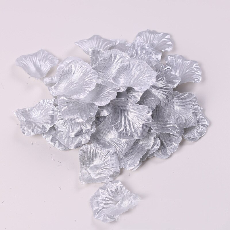 Pétales de rose 5x5CM, 1000, pièces/pack, décoration de mariage, simulation romantique, pétales de rose, mise en page des fleurs, pétale de mariage: Argent
