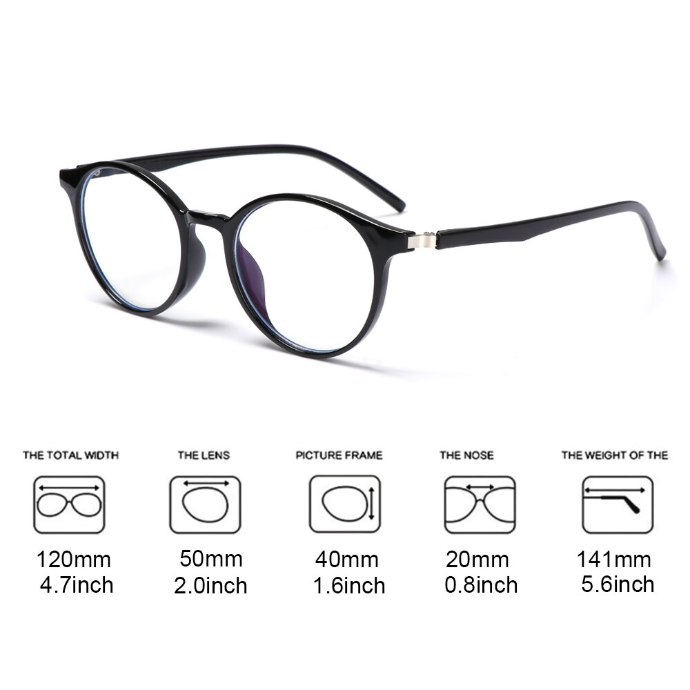 1Pc Computer Glasses Anti Blue Ray Blue Light Blocking Glasses Optical Eye Spectacle UV Blocking Gaming Filter Round Eyeglasses