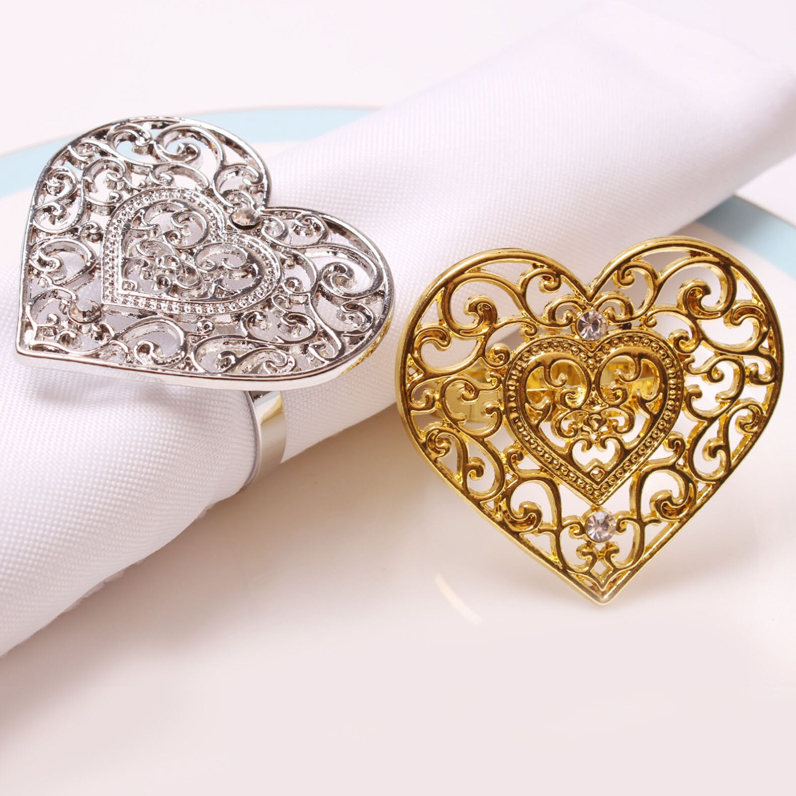 1Pcs Good Love Heart Napkin Rings For Weddings Home Table Accesorries Napkin Holder Table Decoration Valentine's Day