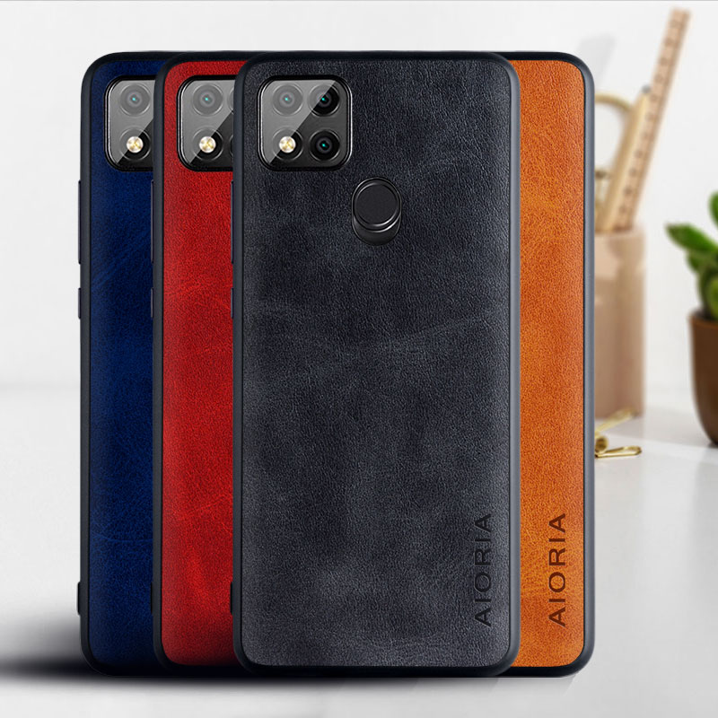 Case Voor Xiaomi Redmi 9C Nfc Luxe Vintage Leather Skin Telefoon Cover Voor Xiaomi Redmi 9c Case Funda Business Coque capa