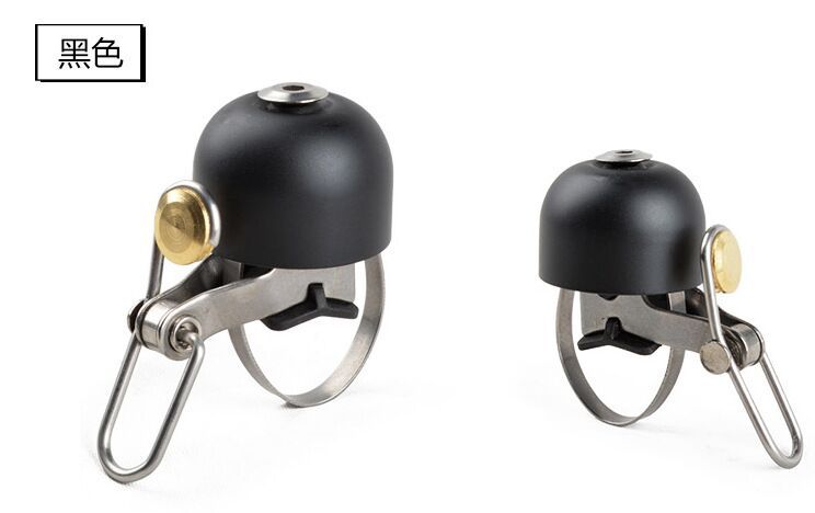 Timbre clásico Retro Para Bicicleta de Montaña, claxon de anillo de cobre con sonido fuerte y claro para manillar de bicicleta plegable, alarma de advertencia de seguridad RR7047: black
