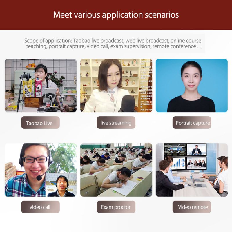 1080P HD Webcam Web Camera IP Camera Built-in Microphone Auto Focus 90 Angle Of View Webcam Camara Web para pc