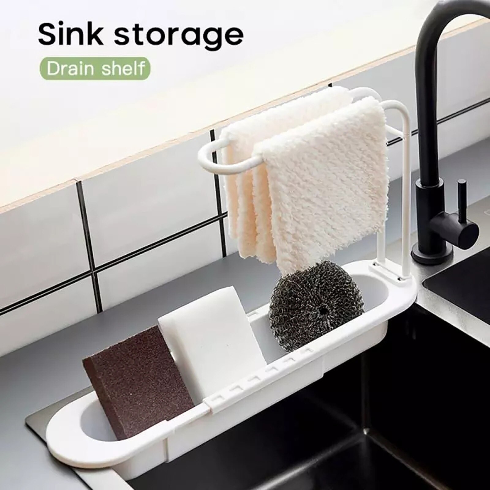 Telescopic Sink Shelf Kitchen Sinks Organizer Soap... – Grandado