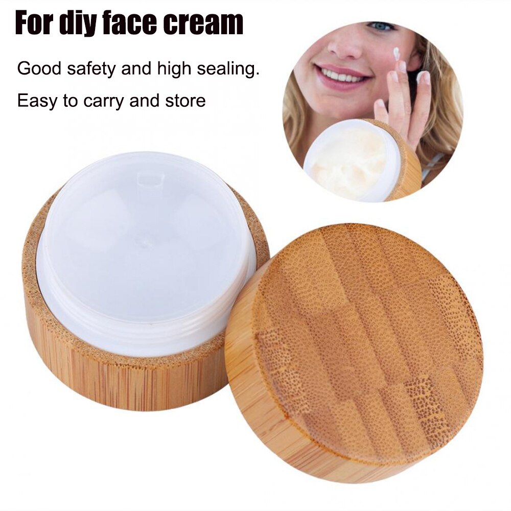 Natural Wooden Shatter-Resistant Makeup Storage Empty Box Bamboo Travel Bottle Cosmetic Jar Cream Container Sub Bottle
