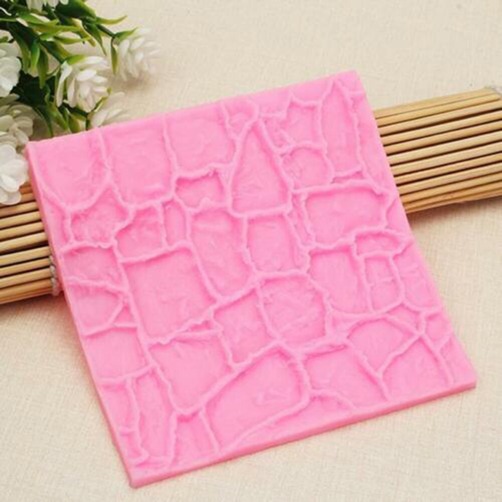 Geplaveide Muur Lijn Graan Vorm Siliconen Afdrukken Textuur Mat Sugarcraft Fondant Mold