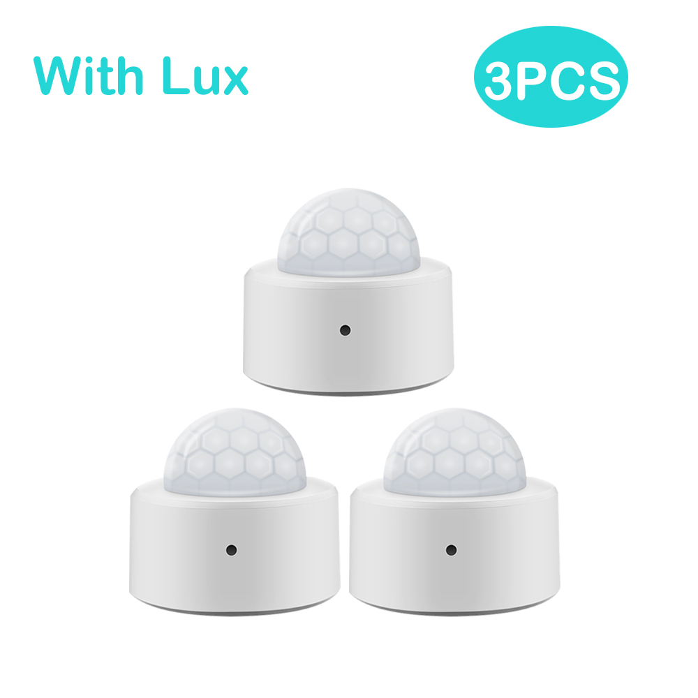 Tuya 2 in 1 Zigbee Mini Pir-bewegungsmelder + Helle Lux Licht passiv Infrarot Sicherheit Einbrecher Alarm Sensor: mit Lux 3Stck