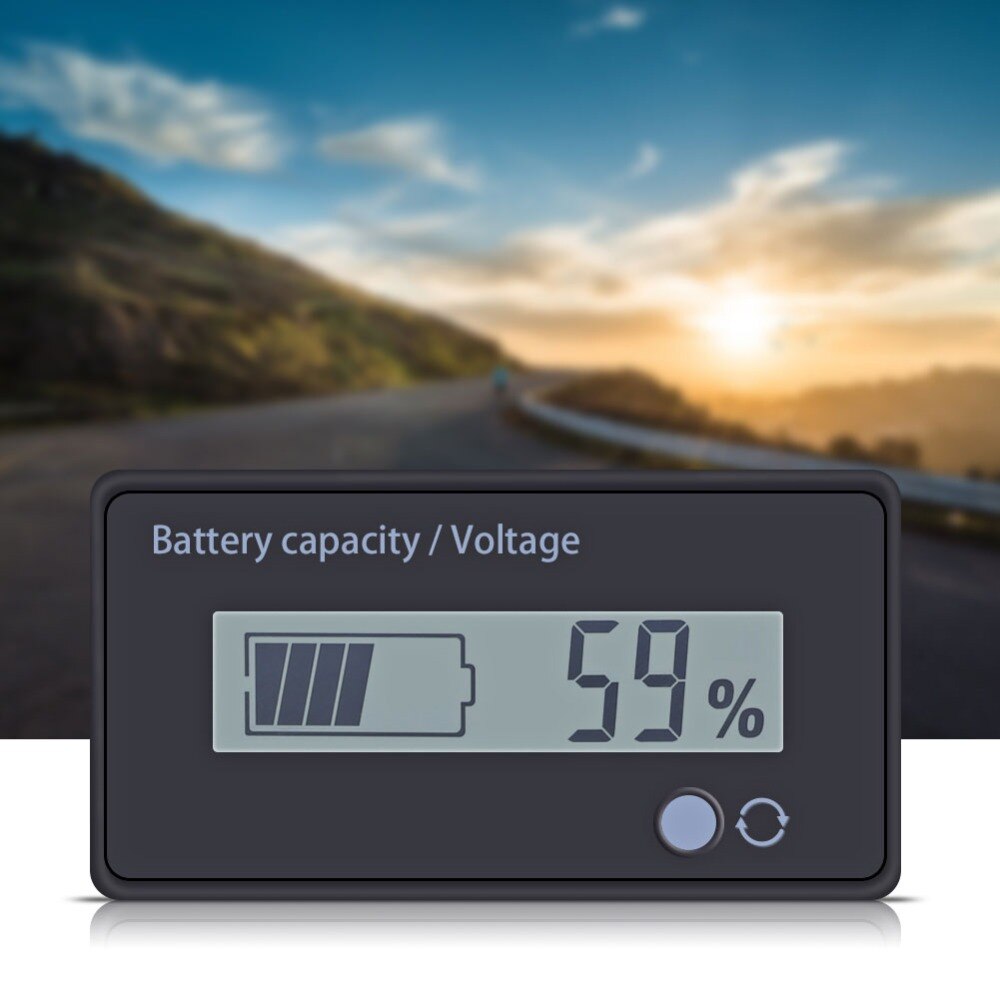 LCD Screen attery Indicator 12V Lead Acid Battery Fuel Gauge Voltameter Indicator Meter LCD Screen With Buckle