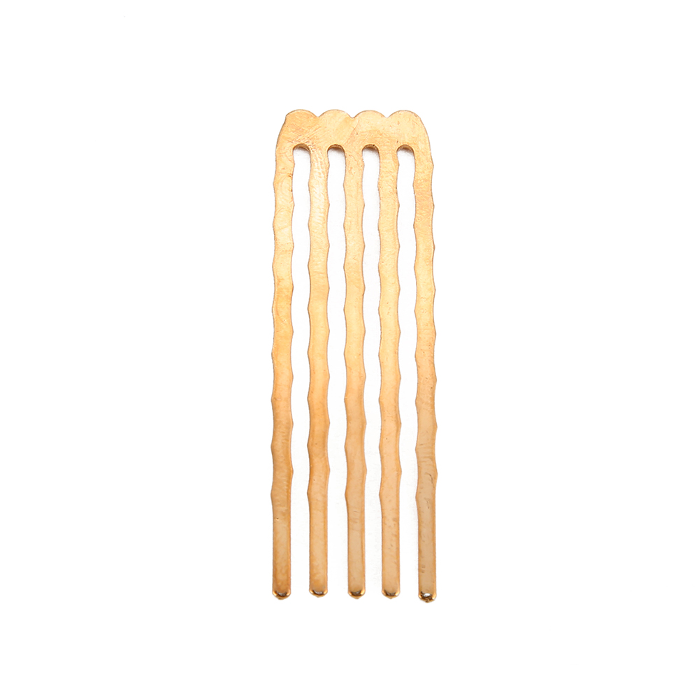 10pcs/lot Gold Rhodium Color 5/10 Teeth Hair Comb Hair Clips Claw Hairpins for Wedding Hair Jewelry DIY Findings &amp; Components: rose gold 5 teeth