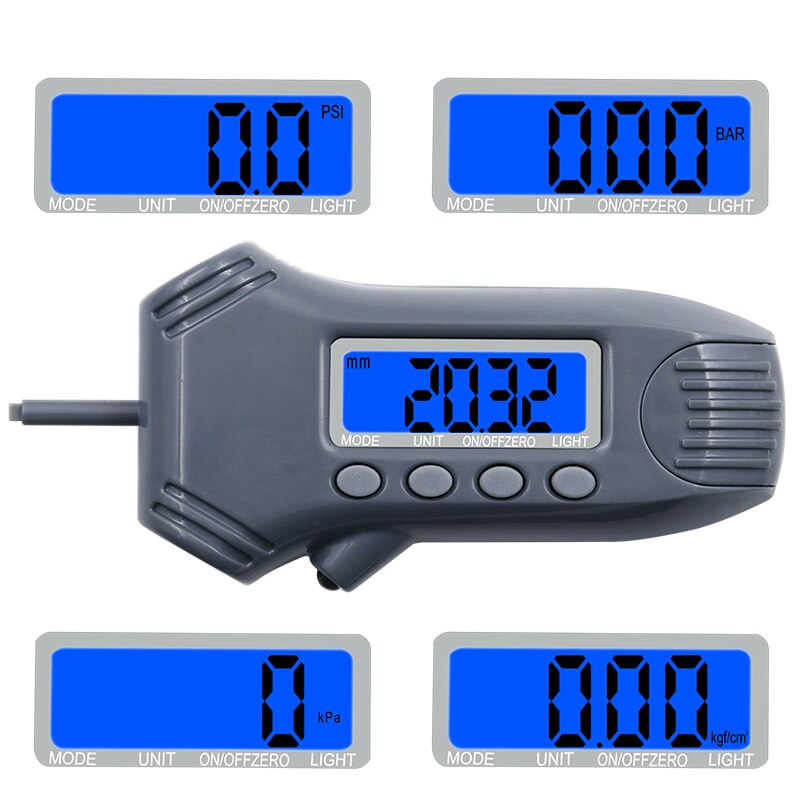 Drie-In-One Met Achtergrondverlichting Digitale Bandenspanningsmeter Tread Diepte Schuifmaat Bandenspanningsmeter