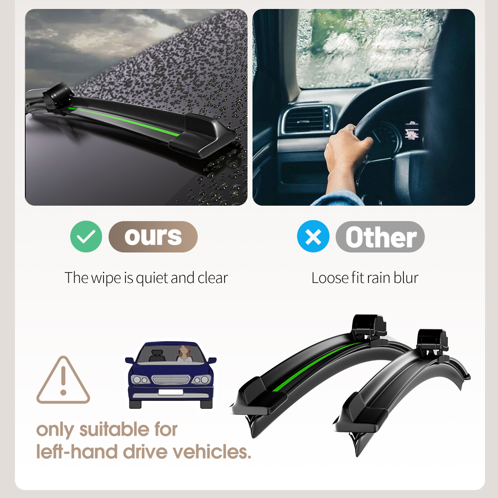 For Peugeot RCZ Front Windshield Wiper Blades 2pcs Windscreen Window Accessories