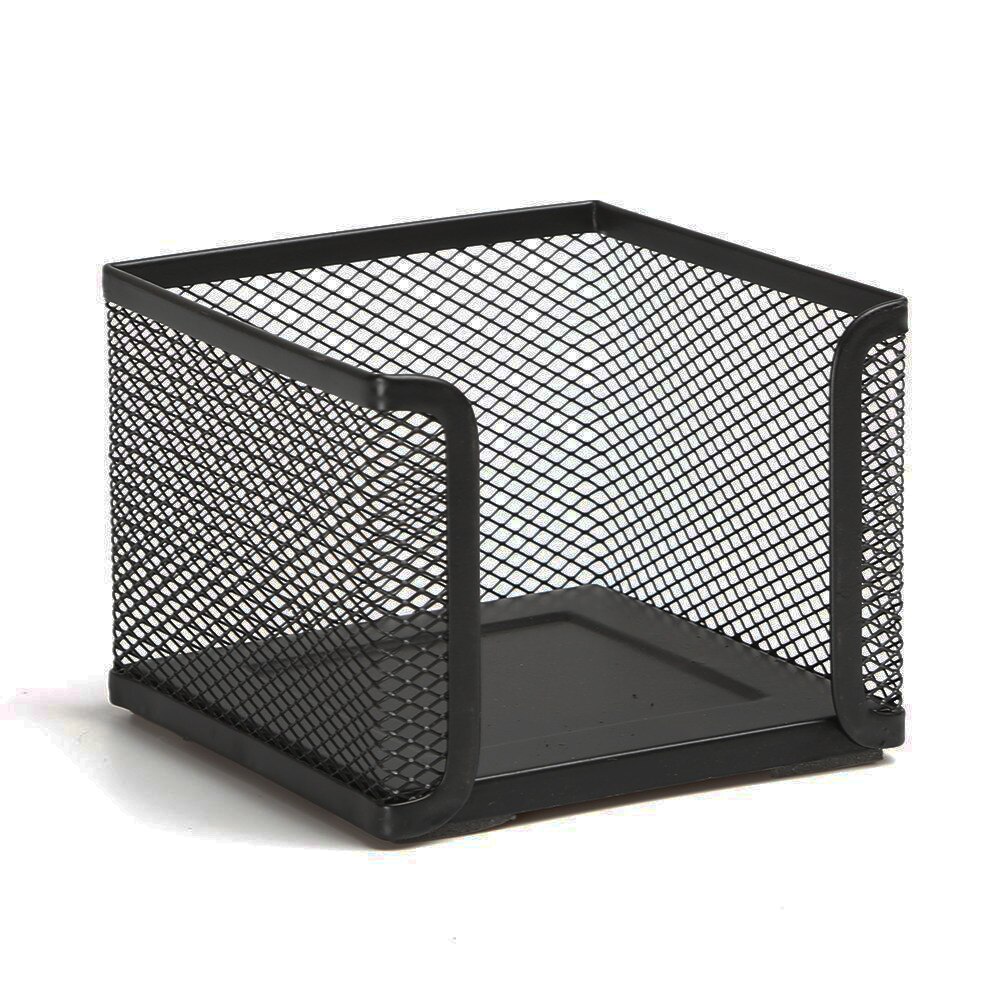 XRHYY Office Desk Matel Mesh Collection Square Note Pads Memo Paper Desktop Accessory Holder Organizer Sticky Notes Dispenser