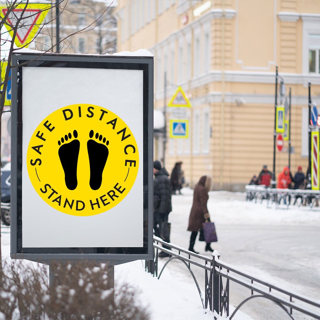 Ground Sign Tile Stickers Safe Distance Keep 6ft In Between Distance Marker Floor Sticker Distance Marker Tegel Stickers