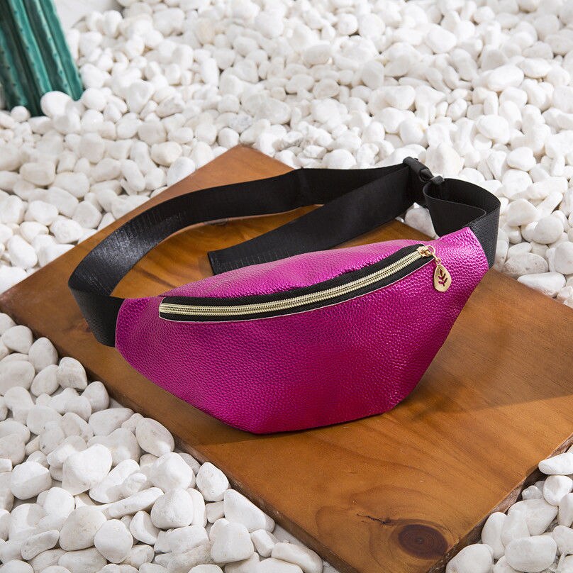 Vanntett midje fanny pack belte bag veske reise sport hip veske menn kvinner rygg dame pu ensfarget midje pakker