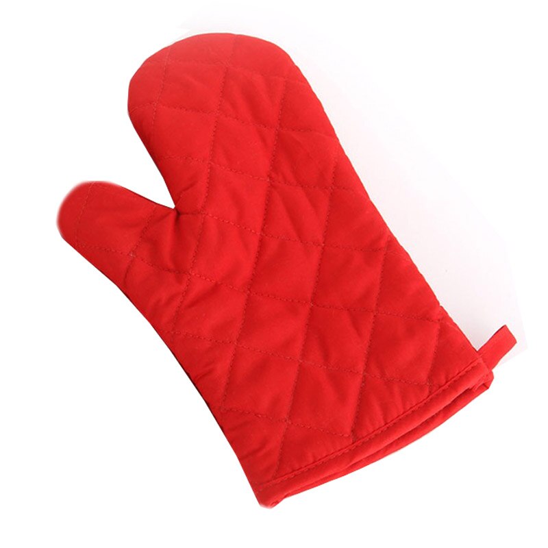 Ovenwanten met hoge temperatuur, katoenen isolatie, dikke 1pc keukenbenodigdheden, magnetron handschoenen, effen: Rood