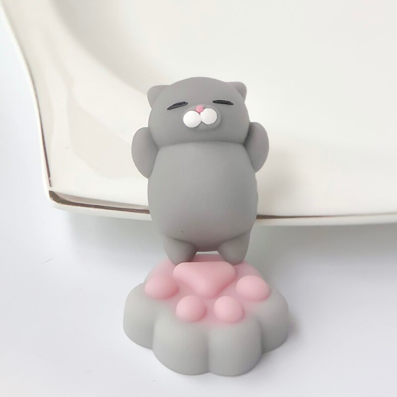 FGHGF 2 STKS Squishy speelgoed Squishy Kawaii Squeeze speelgoed unny Speelgoed best Mini Squishy speelgoed grijs kat leuke Y1852403