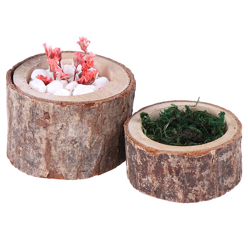 Maceta de madera creativa de 1 pieza para jardinera suculenta, soporte de vela, maceta de interior, adorno decorativo