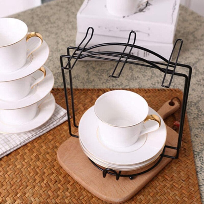 Mugghållare, koppförvaringsställ kök vatten dränering kaffemugg gl kopp tallrik hållare förvaring rack arrangör