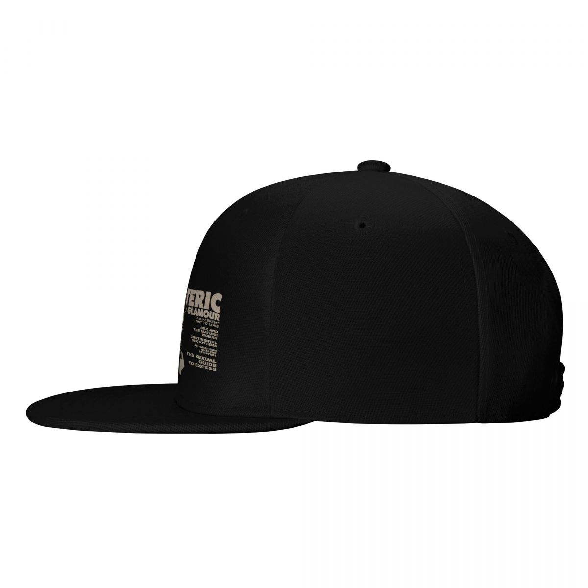 Boné de beisebol preto histérico glamour masculino, chapéu de maneira diferente, bonés esportivos