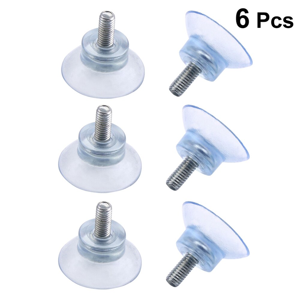 6 stk møbel skrivebord glass pvc gjennomsiktig anti-kollisjon sugekopper sugehengeputer med skruer for glassbord  (6 x 13)