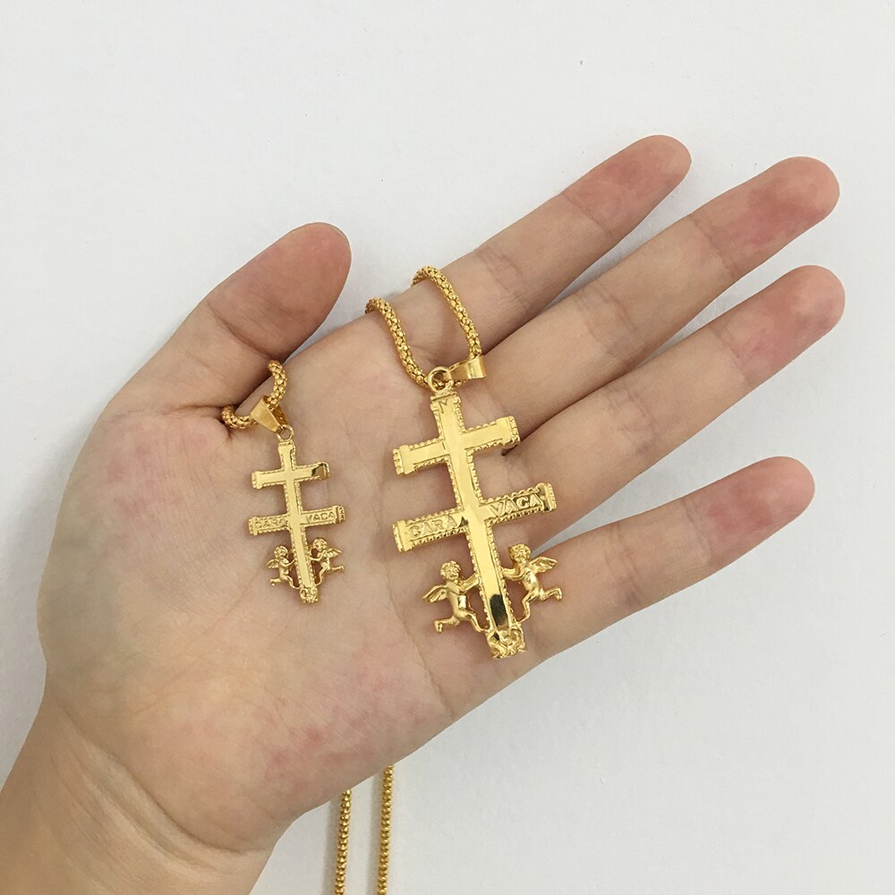 Colar de cruz de cruz com anjo de querubim melhor colares cristãos para as mulheres