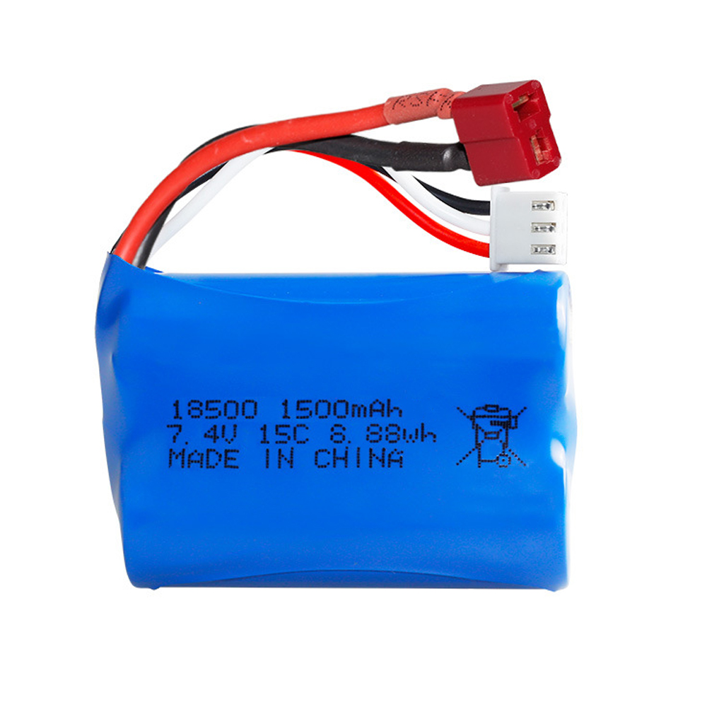 7,4 V 1500 mAh 18500 Li-Ionen-Akku mit Ladegerät für HBX 16889 16889A 16890 16890A SG1601 SG1602 1/16 4WD R/C LKW-Ersatzteile: green