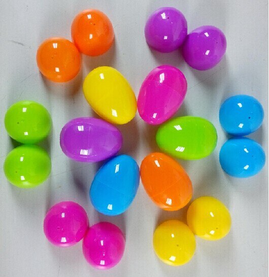 6 kleur Pasen decoratie Plastic eieren Paasei 6x4 cm 24 stks/partij