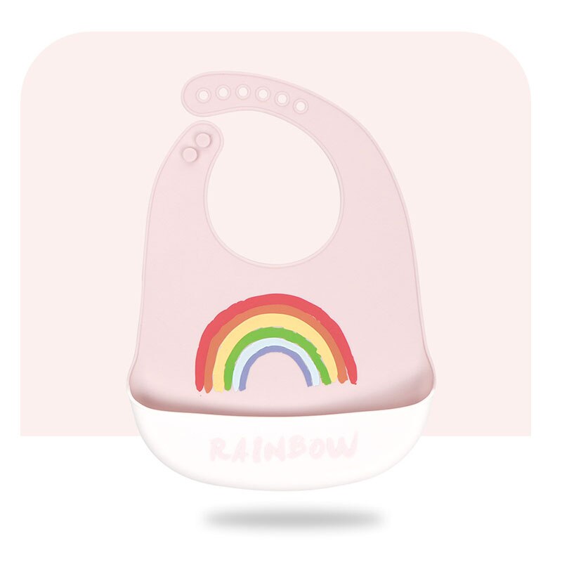XCQGH 1 pz bavaglini impermeabili in Silicone per uso alimentare bavaglino Bandana bavaglino asciugamano grembiule ragazzo ragazza: rainbow