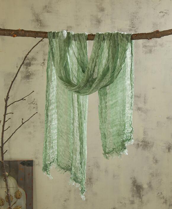 Japansk unisex stil vinter rynke tørklæde rent linned solider farve lange kvinder tørklæder sjal varme mænd tørklæde 60 x 180cm: Farve 3