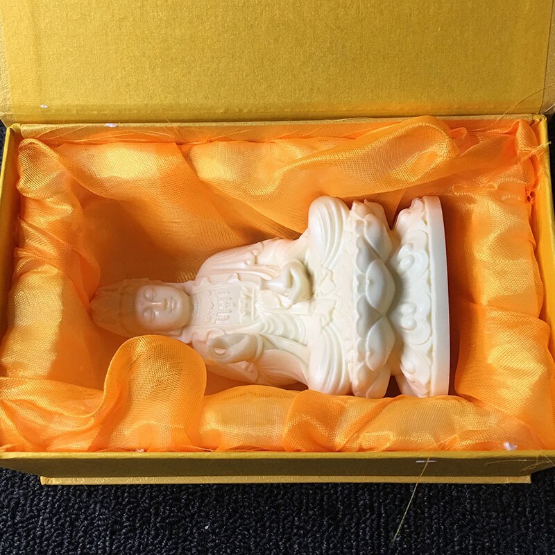 Hvid net flaske guanyin statue, moderne kunst skulptur, hjem feng shui udskæring buddha statue dekoration håndværk boks emballage: Default Title