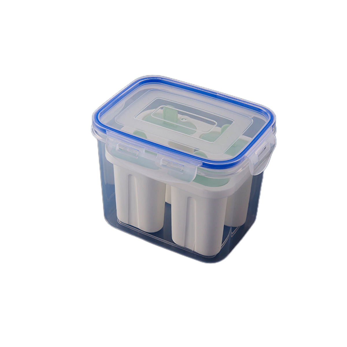 4 Pieces Popsicle Molds Set Ice Pop Maker Home Reusable Popsicle Box with Lid and Stick Ice Cream Molds