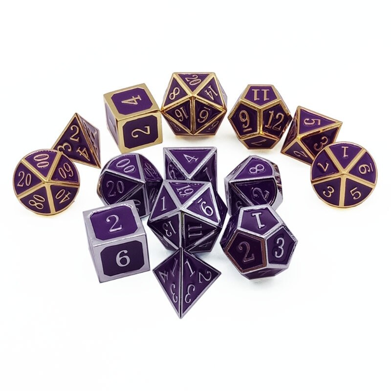 Nowa zmiana temperatury kości metal RPG gra w kości zestaw D4 D6 D8 D10 D % D12 D20 zmiana temperatury metalowe kości