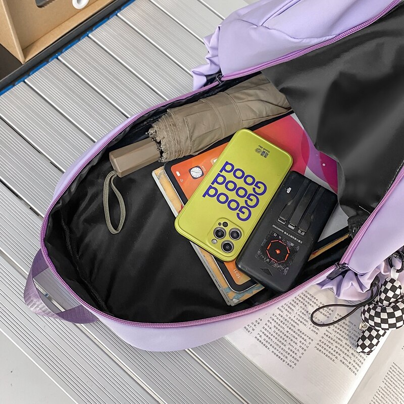 Dcimor-rucksack aus nylon mit buchstabenprint, großes fassungsvermögen, stylische reisetasche, laptop-rucksack für herren, ideal für studenten, süße schultasche
