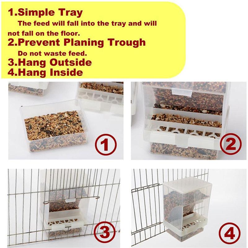 Parrot Bird Supplies Splash-proof Food Boxes Acryl... - Vicedeal - Feed Proof Bird Safe Bird Cage