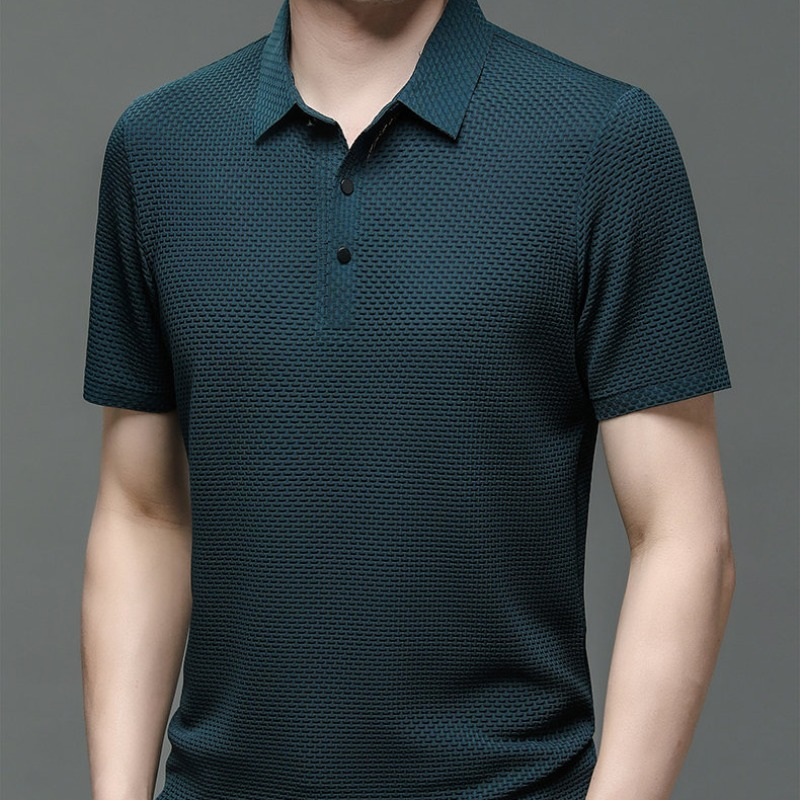 】M-4XL novedad de verano, camiseta de manga corta para hombre, POLO fresco y transpirable, Top informal de negocios que absorbe el sudor