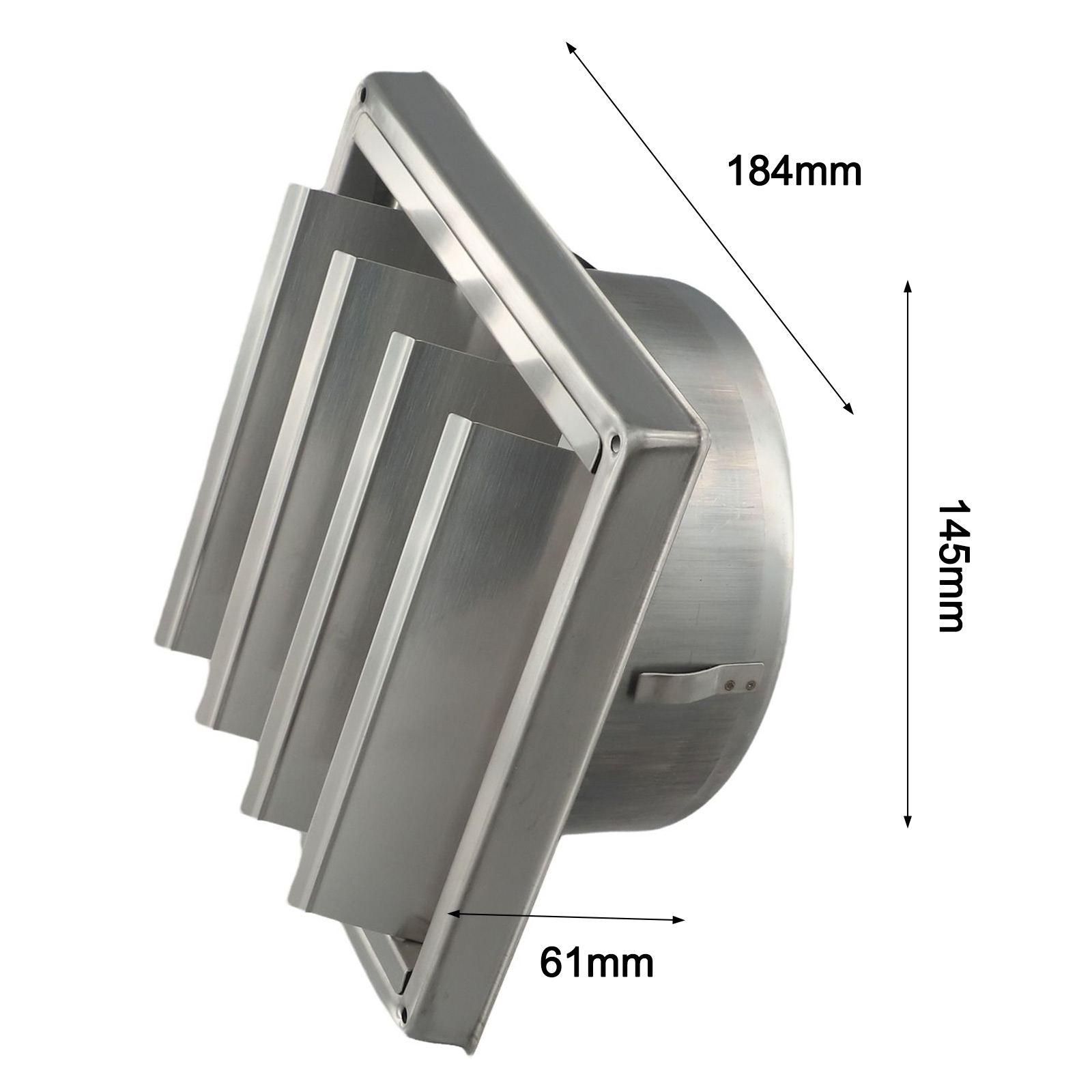 Conducto de ventilación de acero inoxidable 100, rejilla de salida de aire con rejilla antirretorno, cubierta de ventilación a prueba de viento y lluvia, 125/150/304mm