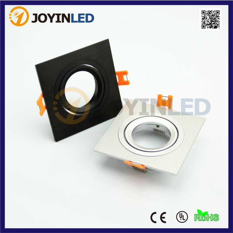 10Pcs Zwart/Zilver Aluminium Frame Armaturen Gu10 Mr16 Halogeenlamp Led Plafond Spot Verlichting