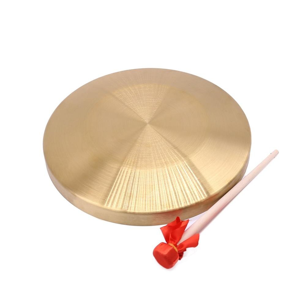 Hånd gong bækken m / træpind til båndrytme percussion børn musik legetøj 15.5cm / 6 '' bronze kobber gong hammer